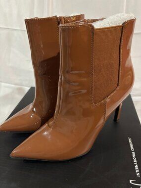 INC International Concepts Katalina Pointed Toe Ankle Boots Women’s 6.5M Cognac